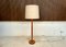 Solid Teak Floor Lamp with Wild Silk Lampshade from Domus, 1960s 17