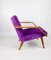 Vintage Purple & Rosewood Lounge Chair, 1970s 8