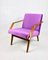 Vintage Purple & Rosewood Lounge Chair, 1970s 2