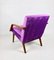 Vintage Purple & Rosewood Lounge Chair, 1970s 6