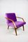 Vintage Purple & Rosewood Lounge Chair, 1970s 1