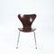 Brown Butterfly 3107 7 Series Chairs from Fritz Hansen, 1960s, Set of 5 4