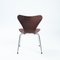 Chaises Butterfly 3107 Série 7 Marron de Fritz Hansen, 1960s, Set de 5 11