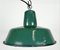 Petite Lampe à Suspension Industrielle en Émail Vert, 1960s 2