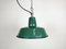 Petite Lampe à Suspension Industrielle en Émail Vert, 1960s 1