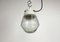 Industrial White Porcelain Pendant Light with Frosted Clear Glass, 1970s 6