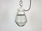 Industrial White Porcelain Pendant Light with Frosted Clear Glass, 1970s 2