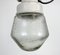 Industrial White Porcelain Pendant Light with Frosted Clear Glass, 1970s 4