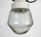 Lámpara colgante industrial de porcelana blanca con vidrio transparente esmerilado, años 70, Imagen 4