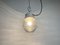 Industrial White Porcelain Pendant Light with Frosted Clear Glass, 1970s 8