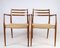 Teak Model No. 62 Armchairs by N. O. Moller, 1962, Set of 2, Image 3