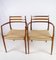 Teak Model No. 62 Armchairs by N. O. Moller, 1962, Set of 2, Image 2