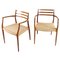 Teak Model No. 62 Armchairs by N. O. Moller, 1962, Set of 2 1