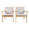Model GE284 Lounge Chairs attributed to Hans J. Wegner, 1960s, Set of 2 1