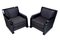 Art Deco French Black Lacquer Club Chairs with Art Deco Pattern, 1930s, Set of 2, Image 2
