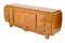 Art Deco Birch Burl Wood Curved Hand Polished Sideboard with Brass Fittings, 1930s 5