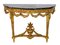Louis Seize XVI Golden Console Table with Marble and Mirror, 1750s, Set of 2 3