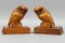 Hand Carved Owl Wooden Bookends, Germany, 1930s, Set of 2 4