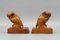 Hand Carved Owl Wooden Bookends, Germany, 1930s, Set of 2 1