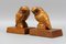 Sujetalibros alemanes de madera tallada a mano, años 30. Juego de 2, Imagen 8