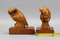 Hand Carved Owl Wooden Bookends, Germany, 1930s, Set of 2 15