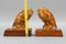 Hand Carved Owl Wooden Bookends, Germany, 1930s, Set of 2 14