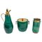 Green Goatskin & Brass Barware Set attributed to Aldo Tura for Macabo, Italy, 1960s, Set of 3 1
