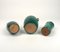Green Goatskin & Brass Barware Set attributed to Aldo Tura for Macabo, Italy, 1960s, Set of 3 12