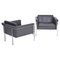 Dark Grey Leather Lounge Chairs attributed to Horst Brüning for Kill International, 1970s, Set of 2, Image 1