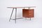 Mid-Century Italian Modern Teak Desk with Floating Top and Drawers, 1950s 5