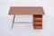 Mid-Century Italian Modern Teak Desk with Floating Top and Drawers, 1950s, Image 3