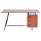 Mid-Century Italian Modern Teak Desk with Floating Top and Drawers, 1950s, Image 1