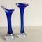 Mid-Century Swedish Handblown Blue Glass Stem Vases from Aseda 2