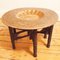 Vintage Moroccan Copper and Wooden Coffee Table 1