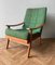 Mid-Century Danish Teak Green Lounge Chair 1