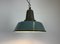 Industrial Petrol Enamel Factory Ceiling Lamp with Cast Iron Top, 1960s, Image 10