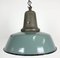 Industrial Petrol Enamel Factory Ceiling Lamp with Cast Iron Top, 1960s 2
