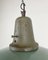 Industrial Petrol Enamel Factory Ceiling Lamp with Cast Iron Top, 1960s, Image 3