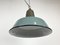 Industrial Petrol Enamel Factory Ceiling Lamp with Cast Iron Top, 1960s 9