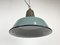 Industrial Petrol Enamel Factory Ceiling Lamp with Cast Iron Top, 1960s, Image 9