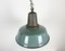 Industrial Petrol Enamel Factory Ceiling Lamp with Cast Iron Top, 1960s 6
