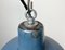 Lámpara colgante industrial pequeña esmaltada en azul, años 60, Imagen 6