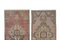 Small Distressed Turkish Rugs or Kitchen Mats, Set of 2 3