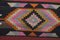 Vintage Turkish Geometric Pastel Staircase Kilim Runner Rug 7