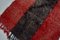 Alfombra Kilim turca moderna en rojo y negro con detalle de pompón, Imagen 5