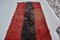 Modern Turkish Kilim Rug in Red and Black with Pom Pom Detail 6