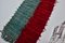 Teal and Burgundy Pompom Kilim Runner Rug, Image 5