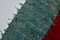 Teal and Burgundy Pompom Kilim Runner Rug 6