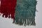 Teal and Burgundy Pompom Kilim Runner Rug, Image 8