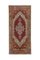 Tapis de Cuisine Oushak Vintage Rouge et Rose 1